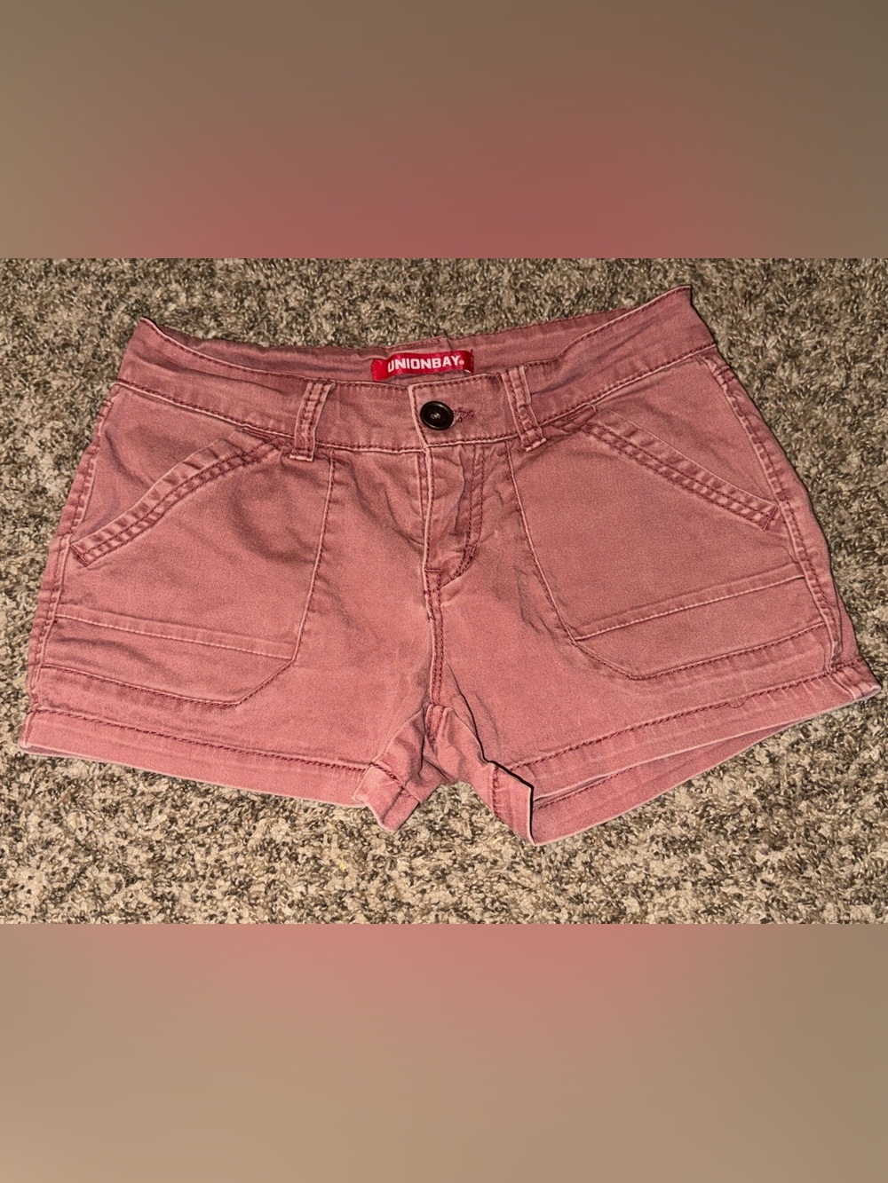 UNIONBAY Dusty Rose Denim Low-Rise Jean Shorts